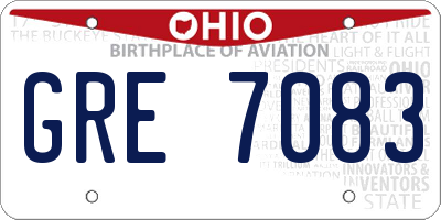 OH license plate GRE7083