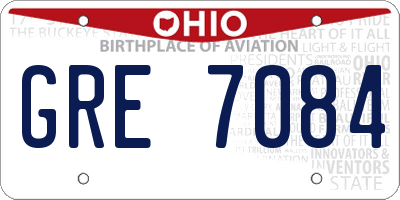 OH license plate GRE7084