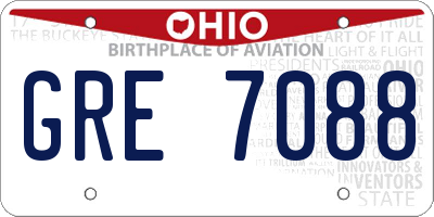 OH license plate GRE7088