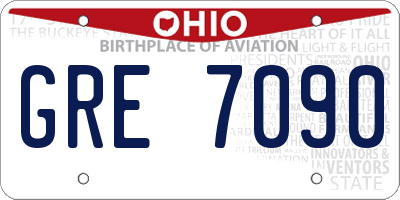 OH license plate GRE7090