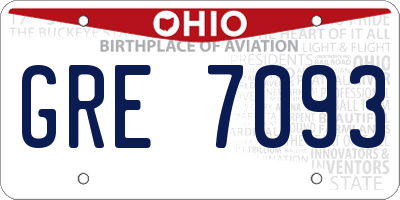 OH license plate GRE7093