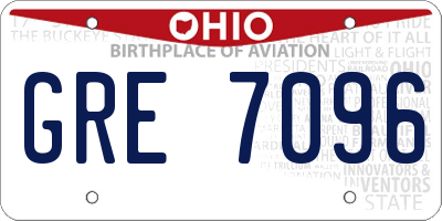 OH license plate GRE7096