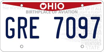 OH license plate GRE7097