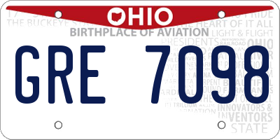OH license plate GRE7098