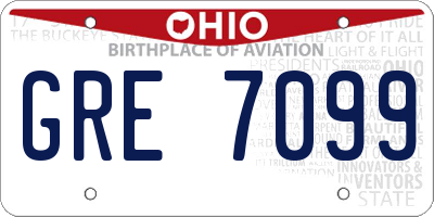 OH license plate GRE7099