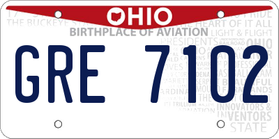 OH license plate GRE7102