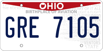 OH license plate GRE7105