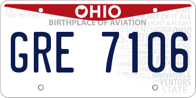 OH license plate GRE7106