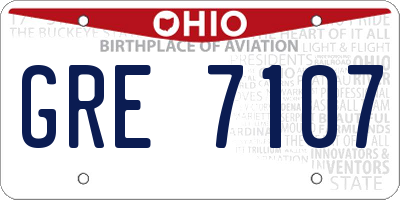 OH license plate GRE7107