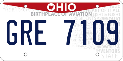 OH license plate GRE7109
