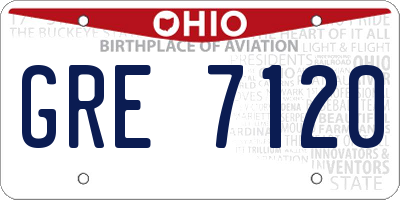 OH license plate GRE7120