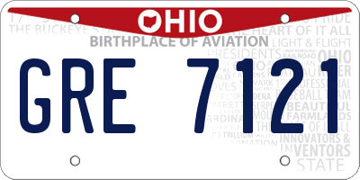 OH license plate GRE7121