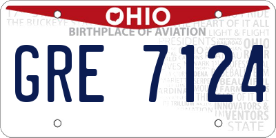 OH license plate GRE7124