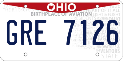 OH license plate GRE7126