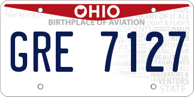 OH license plate GRE7127