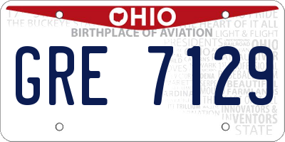 OH license plate GRE7129