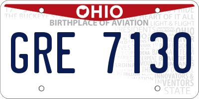 OH license plate GRE7130