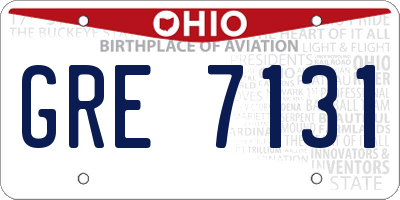 OH license plate GRE7131