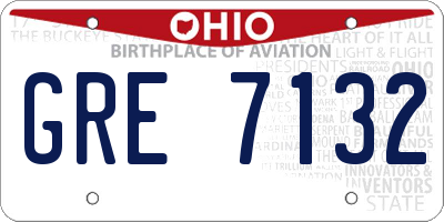 OH license plate GRE7132