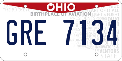 OH license plate GRE7134