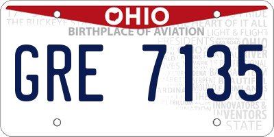 OH license plate GRE7135