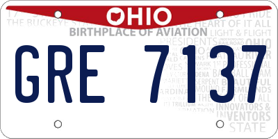OH license plate GRE7137