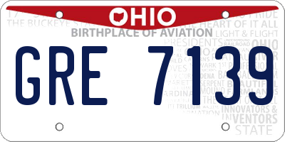 OH license plate GRE7139