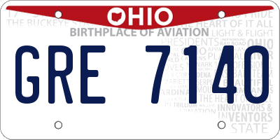 OH license plate GRE7140