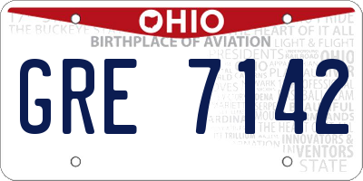 OH license plate GRE7142