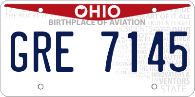 OH license plate GRE7145