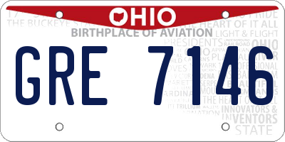 OH license plate GRE7146