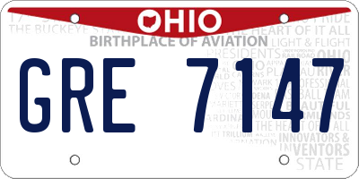 OH license plate GRE7147