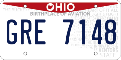 OH license plate GRE7148