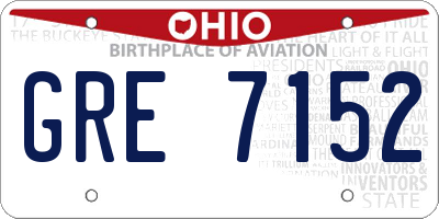 OH license plate GRE7152