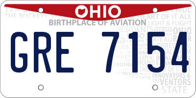 OH license plate GRE7154