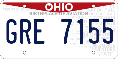 OH license plate GRE7155