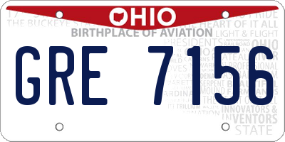 OH license plate GRE7156