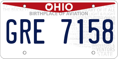 OH license plate GRE7158