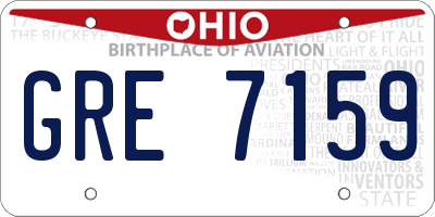 OH license plate GRE7159
