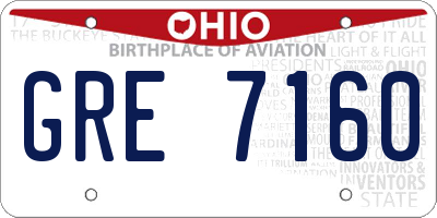OH license plate GRE7160