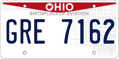 OH license plate GRE7162
