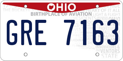 OH license plate GRE7163
