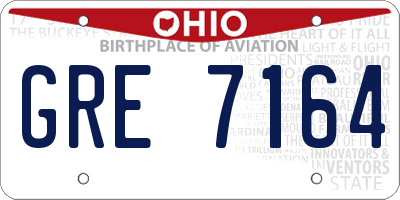 OH license plate GRE7164