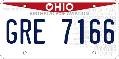 OH license plate GRE7166