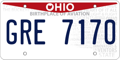 OH license plate GRE7170