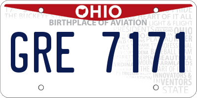 OH license plate GRE7171