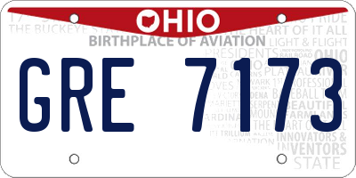 OH license plate GRE7173
