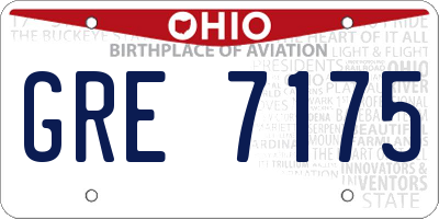 OH license plate GRE7175