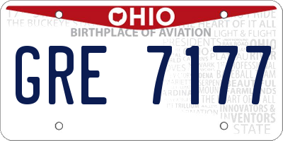 OH license plate GRE7177