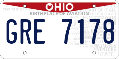 OH license plate GRE7178